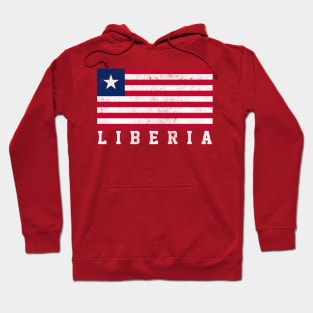 Liberia // Faded-Style Flag Design Hoodie